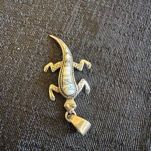 Sterling Lizard Reptile Pendant Necklace Charm